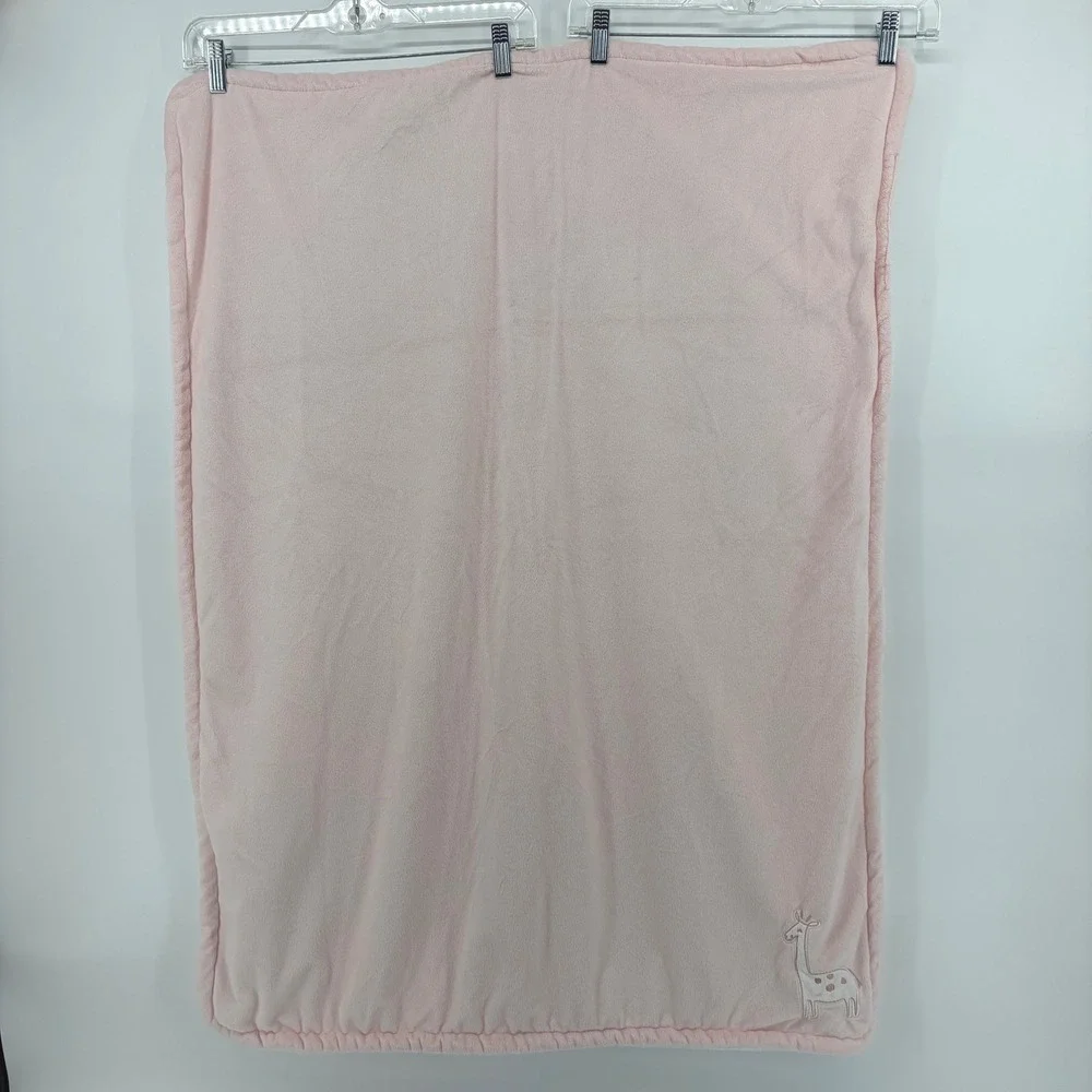 Carters Pink White Giraffe Plush Fleece Reversible Baby Blanket OS GCL19673-SML
